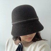 울100 겨울 여성 골프 모자 고급 울 페도라 벙거지 모자 버킷 클로슈햇 5color, 베이지