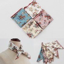 지오마켓 플라워 면손수건 여자 목스카프 꽃무늬 쁘띠스카프