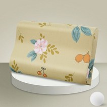 격자 무늬 라텍스 베개 커버 메모리 폼 코튼 플라워 프린트 케이스 목 관리 홈 장식, 02 40X60cm, 13 13