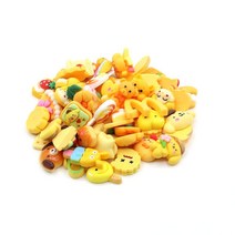 50피스 엄선된 디코덴 두다드 DIY 공예 장식 레진 플랫 백 참 주얼리 카드 제작 키트/세트 슬라임 배쓰밤 카보숑 스크랩북 데코 학교 프로젝트 헤어 리본 옐로우 USA 미국, Yellow