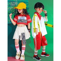 아동 비보이 멋진 상하복세트 남아 힙합 걸스 재즈댄스 패션 치어리딩 공연복 브레이크 댄스 2종세트