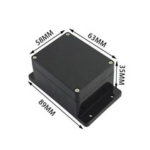 정션박스 분전함블랙 박스 야외 방수 케이스 플라스틱 상자 전자 프로젝트 악기 접합 하우징, 15 63-58-35-with ears