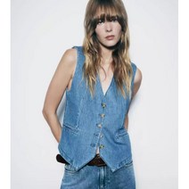 zara 자라 가을신상 여자데님조끼 브이넥 청베스트 21H1011