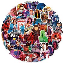 넷플릭스 미드 스티커 노트북 낯선 것들 4 만화 tv 쇼 diy 전화 스노우 보드 수하물 냉장고 기타 낙서 멋진, 50개