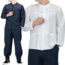 매듭우리옷 MM244_폴리마 남자 저고리+바지 개량한복 생활한복 생활한복(개량한복)