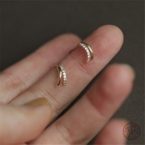 95 스털링 실버 유럽 크리 에이 티브 Pavé 지 르 콘 귀 뼈 스 터 드 Earing, 01 Silver, 01 stud earring