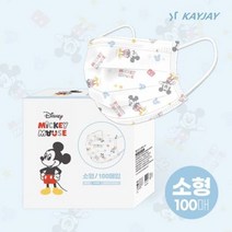 케이제이 미키로고 일회용마스크 소형 화이트 100매입 여성마스크 캐릭터마스크 중형마스크 마스크100매입 소형화이트마스크 어린이마스크, 1900매