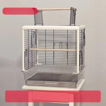 아크릴새장 앵무새놀이터 버드케이지 날림장 앵무새집 새이동장 인테리어새장 앵무새이동장, 단일사이즈, 화이트 전면아크릴