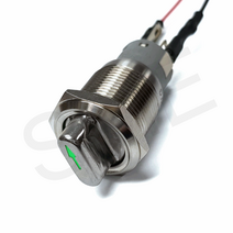 QN19-F1 셀렉타 그린LED 메탈 방수스위치 IP65 2단3단 연결커넥터 (KC인증), 3단