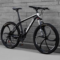 ( MTB 산악자전거 ) 24/26인치 27단 입문용 크로스컨트리 자전거, 24인치, 6포크 에디션 - 블랙화이트