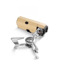 카세트 스토브 고화력 백배킹 야외 취사 요리 버너, 베이지 접이식 카세트 스토브 + 윈드실드