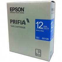 엡손 라벨테이프 SD12B.12mm/청/백글씨.1개, 라벨테이프 엡손 SD12B 12mm/청/백글씨 1개