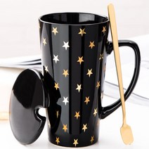 북유럽 골드 무늬 마크 대형 롱 머그컵 6종 500ml 머그잔, R