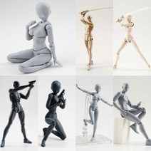 드로잉피규어 미술용 나무 인체 관절인형 14cm 스케치 그리기 남성 여성 움직일 수있는 바디 kun body chan joint pain anime figure shf 74, 옅은 주황색 암컷