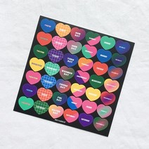 바보사랑 키치 하트 요일 스티커.미야문구샵