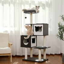 먼치킨캣타워 뚱냥이 고양이 미니 아파트 럭셔리 나무 콘도 가구 새끼 활동 애완 동물 키티 긁는 게시물 perches 해먹과 집 놀이, 없음