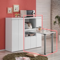 젠시아 화백 600 화이트 우드 식탁렌지대, 색상:화이트