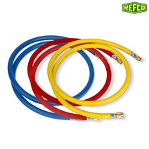 REFCO 레프코 한국총판 HCL48-Y 32bar 테프론실링 고진공 냉매호스 3/8 inc SAE 규격 120cm 황색 yellow