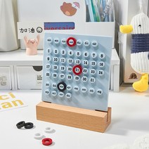 Ins Creative Time Perpetual Table Calendar Manual Acrylic Desk Home Decoration 3 Ring Date Record Gi, 07 Light blue