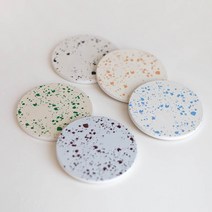 무드선셋 제작 컵받침 규조토 코스터, 테라조 5P 세트