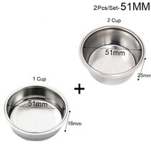 51mm53mm58mm 커피 바리스타 에스프레소 플랫 탬퍼 베이스 프레스 매트 도징 링 커피 바구니 포터 필터 홀더, 51mm 바구니