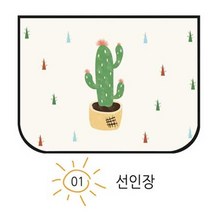 자석 탈부착 차량용 양면 햇빛가리개 강력한 네오디움자석 5개를 사용하여 더욱 편리하게 탈부착이 가능한, 양면햇빛가리개-선인장