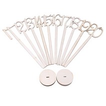 나무 웨딩 용품 테이블 번호 그림 카드 디지털 좌석 장식 결혼식 장소 홀더 10 개/팩, 02 number 11 to 20