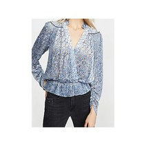 쟈딕앤볼테르 토리 페이즐리 번아웃 벨벳 긴팔 블라우스 Paisley Burnout Velvet Long Sleeve Blouse In Blue