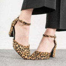 송치가죽 발목버클 스트랩 통굽 펌프스 RJ-p6346