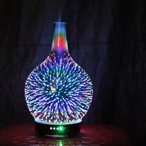 7 색 라이트 3D 유리 꽃병 아로마 테라피 에센셜 오일 아로마 디퓨저 변경 및 물없는 자동 차단 쿨 안개 가, 02 러시아_01 AU-PLUG