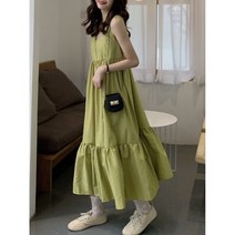 G125713 스퀘어넥 나시 롱원피스 여성 치마