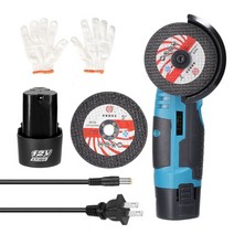 각도절단기 슬라이딩 스탠드 12v 브러시리스 앵글 그라인더 2pcs 리튬 배터리 500w 500rpm 무선 미니 연마 기계 다이아몬드 절단 전동 공구, 2pcs 배터리 유럽 연합