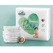 팸퍼스 퓨어프로텍션 미국생산 오가닉 기저귀 대용량, 3(7~12kg) 168개