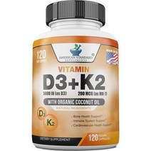 유기농비타민d 액상 임산부 어린이비타민d 비타민 D3 K2MK7 D35000IU 200mcg w 코코넛 오일 K2 뼈 필러 Made in USA 120 식물성 캡슐, 단일수량, 단일개당 용량/중량/정
