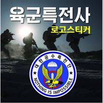 특전사 (육군) 로고 스티커 자동차스티커 강철부대 데칼 스티커, 3번 중형투명