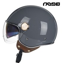 반모헬멧 바이크헬멧 소두핏 클래식 레트로 BEON B120 여성 쿨 ABS 빈티지 오토바이 오픈 페이스 3/4 모터 스트리트 헬기 크루저 하프 파일럿, 42.bright grey - XL