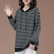 패치 패션코디 데일리 캐시미어 나들이 루즈핏 포인트 줄무늬 후드티 클래식 맨투맨 긴팔