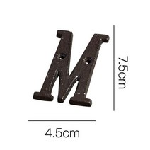 주택대문 상품!!! 레트로 스타일 식료품 주철 금속 크리에이티브 DIY 집 문패 문자 기호, 25M