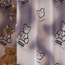 낮은벙커침대 2층침대 어린이침대 대학생을 위한 모기장 침실 커튼 반암막 상부 및 하부 침대 여성 남성, 28 XX bear