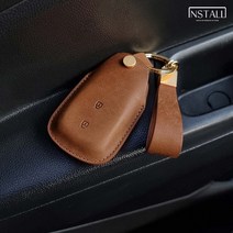 인스톨 스파크 푸에블로 가죽 스마트 키케이스 키홀더 / 쉐보레-03, 블랙(+금속 골드), 핑크