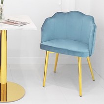 일루일루 스카 플라워 골드 암체어 벨벳 안락의자 4컬러, 아쿠아마린 블루