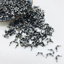 100 개/묶음 커넥터 걸쇠 피팅 4x7mm 볼 체인 칼로트 엔드 크림프 비즈 구성 요소 DIY 쥬얼리 만들기 용품, [04] Black