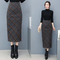 Happy shopping 여성롱스커트 모직 빅사이즈Y19