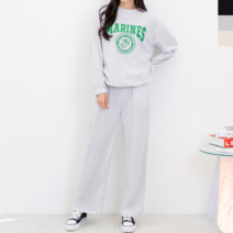 [피턴진] GQQ M782_M280 여자마린맨투맨와이드바지세트