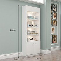 상품 진열대 4단 스탠드 인테리어 맞춤 소품 철제 진열장, 200x80x24화이트