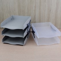 보험 회사 프린트물 A4 이면지 서류 보관함 꽂이 수납함, 2단 쿨그레이