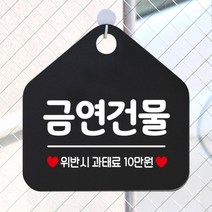 [바보사랑] 오픈 사무실 문 실내 걸이용 포맥스 화장실 금연 안내판 팻말 제작 293금연건, 옵션1:293금연건물 / 옵션2:화이트판+문구블랙