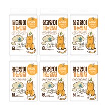 봄고양이 두부모래 가는입자 2.8kg x 6개(1box)(압축포장) 오리지널 녹차, 녹차향(6개)