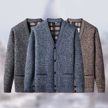 남성 겨울 브이넥 가디건 안감기모 두툼한니트 따뜻한 니트카디건 겨울아우터