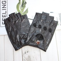 Bickmods 새로운 남성용 반 손가락 가죽 장갑 블랙 통기성 승마 야외 스포츠 염소 가죽 장갑
